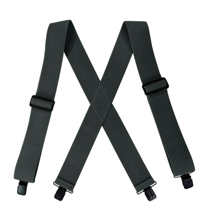 Black Suspenders for Men Heavy Duty Clips Adjustable Suspenders X-Back Work Suspenders