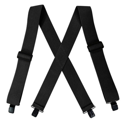 Black Suspenders for Men Heavy Duty Clips Adjustable Suspenders X-Back Work Suspenders