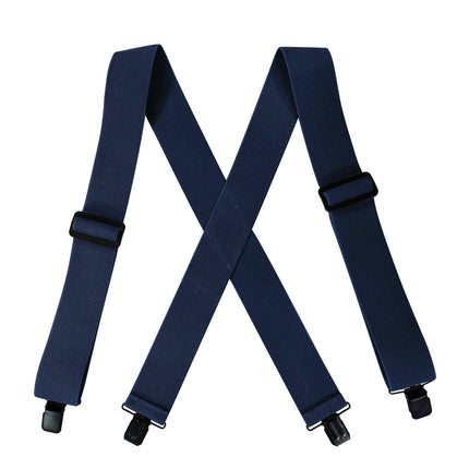 Black Suspenders for Men Heavy Duty Clips Adjustable Suspenders X-Back Work Suspenders