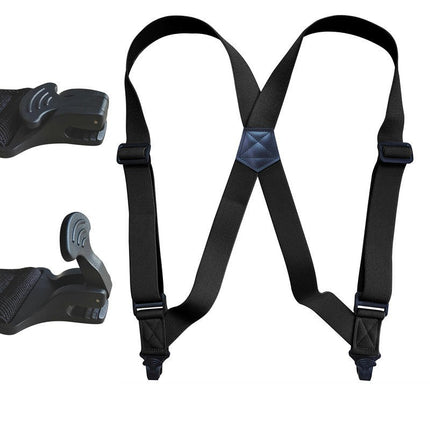Side Clip Suspenders for Men Heavy Work Suspender Adjustable X Back Mens Suspenders