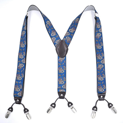 Suspender for Men Y-Back Genuine Leather Men's Suspenders Adjustable Suspenders With Strong Clip