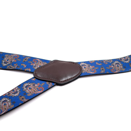 Suspender for Men Y-Back Genuine Leather Men's Suspenders Adjustable Suspenders With Strong Clip