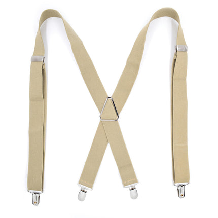 Mens Suspenders Heavy Duty Strong Clips Adjustable Elastic Braces Big and Tall X-Back