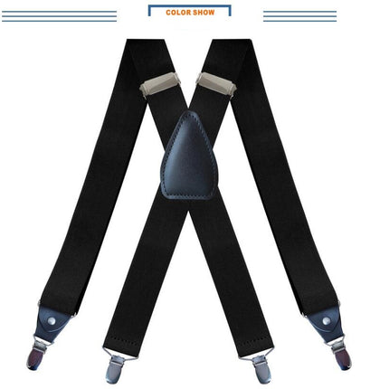 Mens Suspenders Heavy Duty Strong Clips Adjustable Elastic Braces Big and Tall X-Back