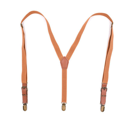 Leather Suspenders for Men Adjustable Elastic Y Back Mens Suspenders Womens Suspenders