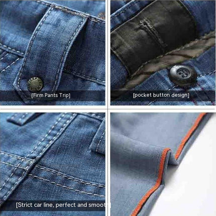 Men's Classic Cargo Denim Shorts Jeans with Multi Pockets