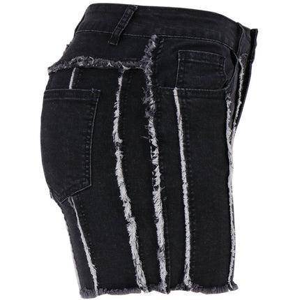 Women Casual High Waisted Denim Shorts Raw Hem Jeans Shorts