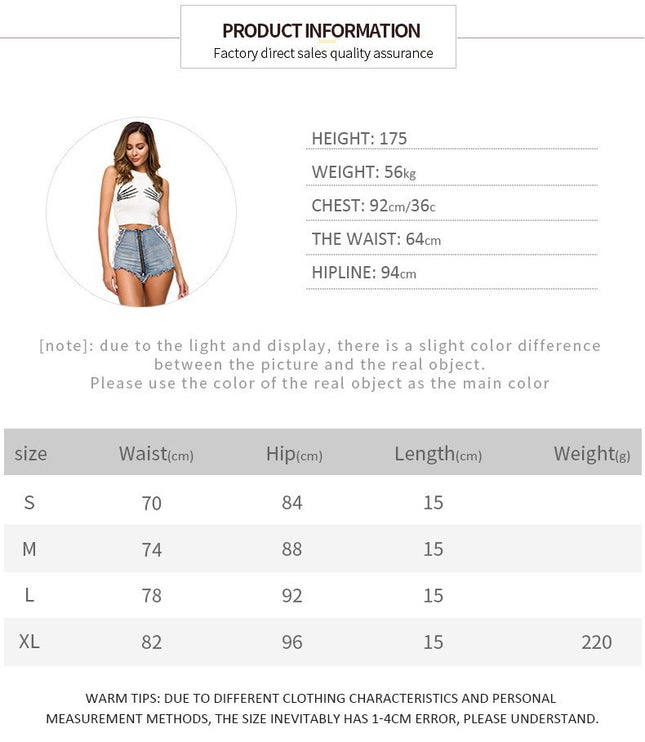 Women Sexy Cut Off High Waist Denim Jeans Shorts Mini Hot Pants