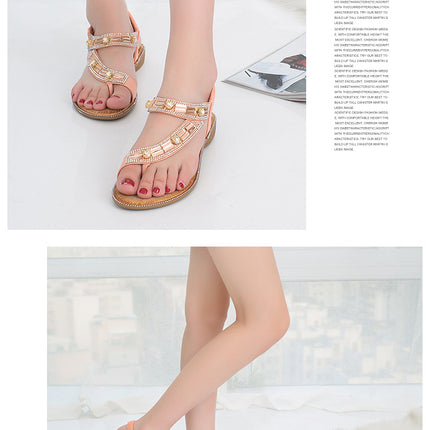 Women's Flats Sandals Bohemian Summer Open Toe Elastic Ankle Strap Sandals