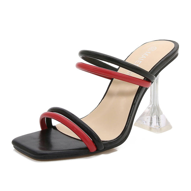 Women's Heels Sandals Strappy Heeled Sandal Slip on High Heel