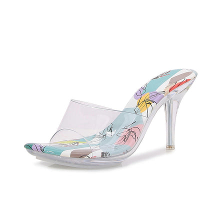 Clear Heels For Women Transparent Stiletto Heels Open Toe High Heeled Sandals