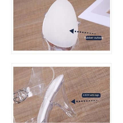 Clear High Heels for Women, Transparent Strappy Open Toe Shoes Heels for Women