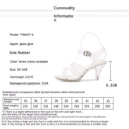 Clear High Heels for Women, Transparent Strappy Open Toe Shoes Heels for Women