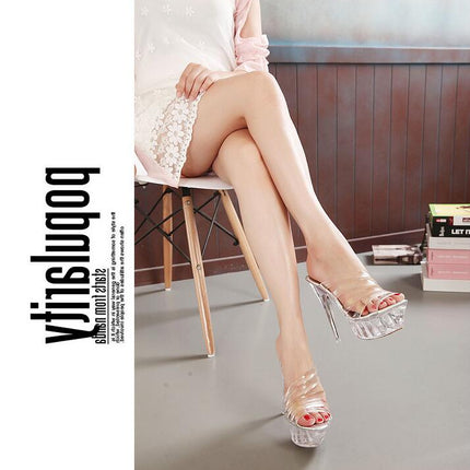 Clear Heels for Women Platform High Heels Sandals Stiletto Open Toe Strap Heeled Sandals