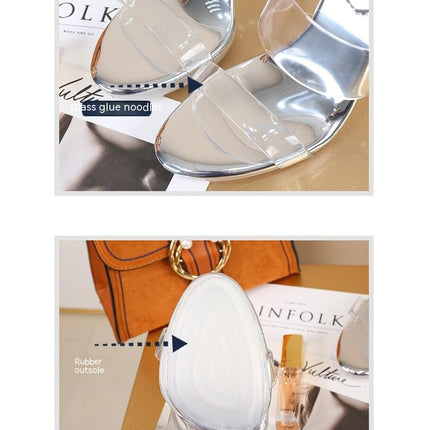Women's Two Strap Open Toe High Block Chunky Heels Sandals Dress Shoes