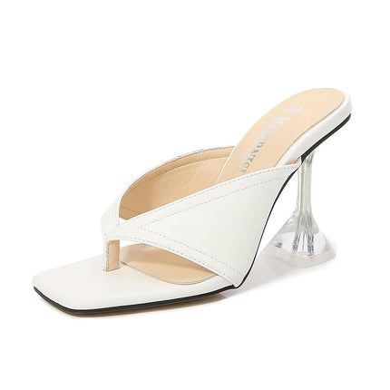 Women's Square Open Toe Slip on Wedges High Heels Sandals