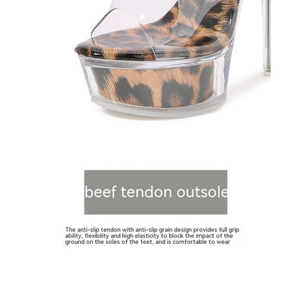 Women's Clear Stiletto High Heel Platform Sandals