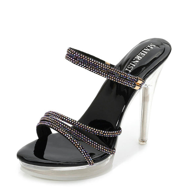 Women's Heels Platform Open Toe High Stiletto Slip on Heel Sandals