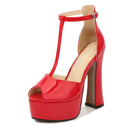 Women's Open Toe Platform Heeled Sandals Ankle Strap Dress Sandals