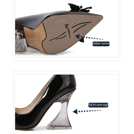 High Heels for Women Pointed Toe Dress Shoes Chunky Block Heels Pumps