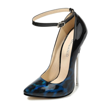 Women's Pointed Toe Stiletto Heels Ankle Strap Pumps Dress Shoes