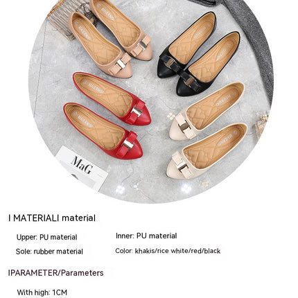 Women's Flats Pointed Toe Dress Shoes Bowknot Slip on Flats