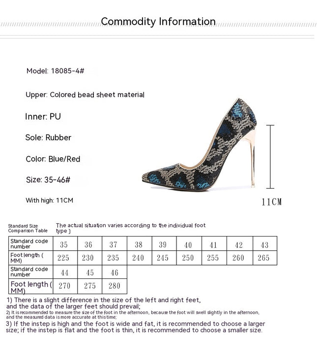 Women's High Heels Slip-On Pumps Pointy-Toe Stilettos Sexy Heel Shoes