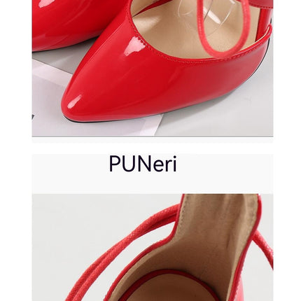 Women's Lace Up Heels Closed Pointed Toe Stiletto High Pumps Dress Shoes