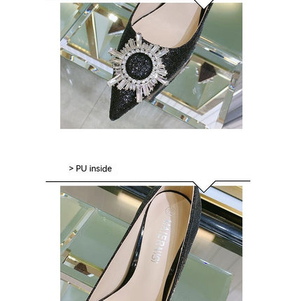 Women Pumps, Pointed Toe High Heel Glitter Stiletto Heels Shoes