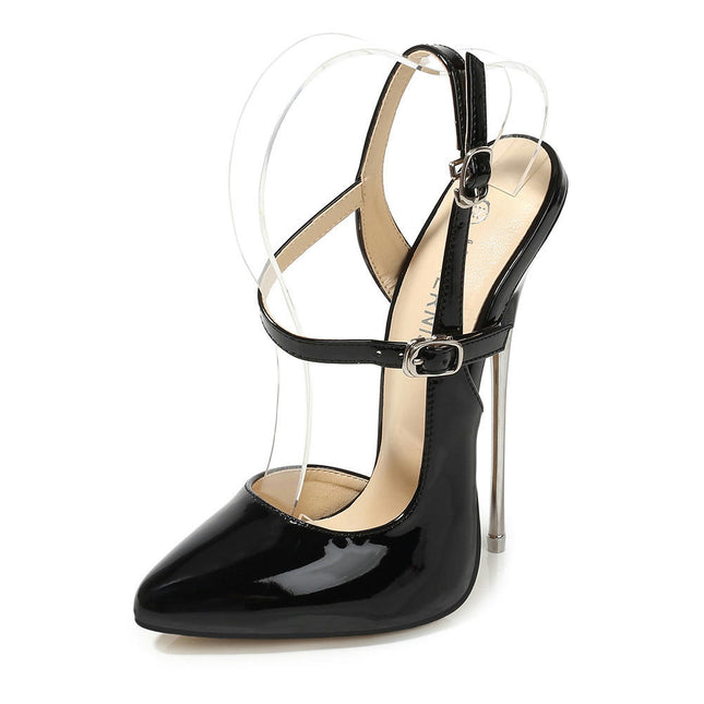Women's Heels Closed Pointed Toe Stiletto High Heel Ankle Strap Pumps