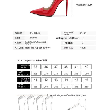 Women Pumps, Pointed Toe High Heel Party Stiletto Heels Shoes Model F