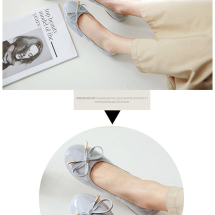 Women's Round Toe Ballet Flats Comfortable Bow Flats Shoes 1