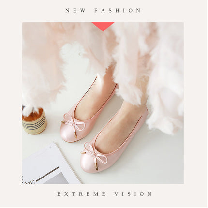 Women's Round Toe Ballet Flats Comfortable Bow Flats Shoes 1
