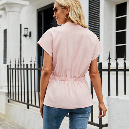 Women's Button Down Blouses Casual Peplum Summer Tops Blouse