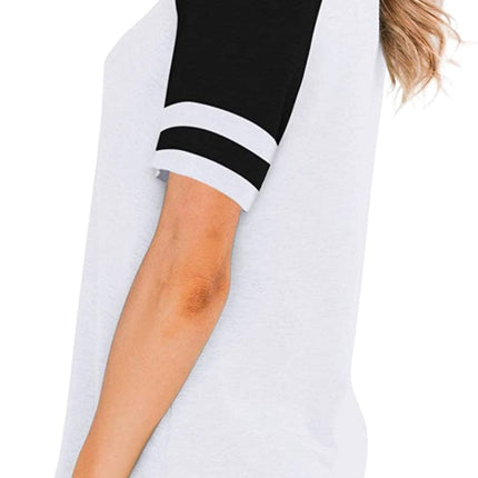Women's Short Sleeve Round Neck T Shirt Tops Casual Loose Top