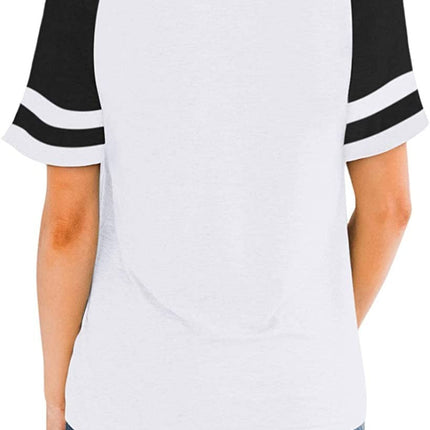 Women's Short Sleeve Round Neck T Shirt Tops Casual Loose Top