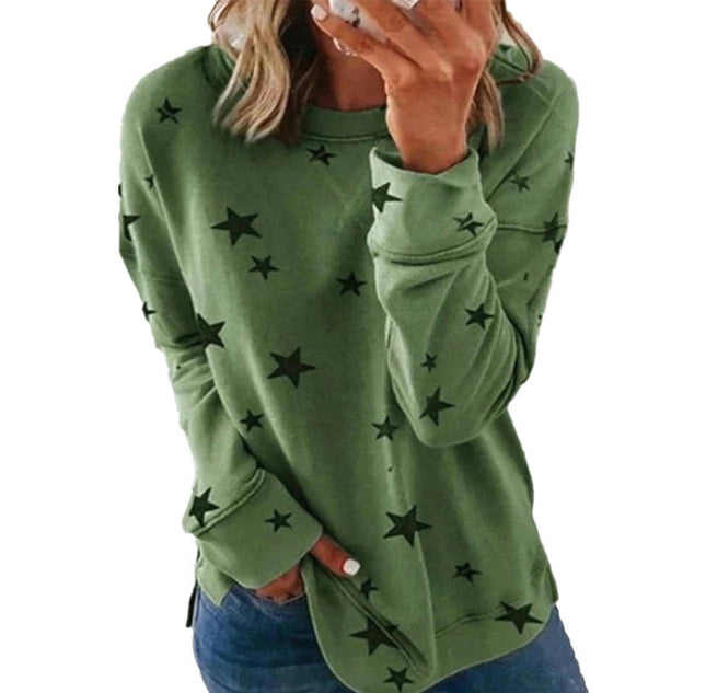 Women's Sweatshirt Casual Crewneck Loose Pullover Tops Long Sleeve Graphic Tee Shirt