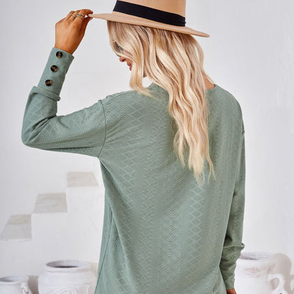 Women's V Neck Long Sleeve Shirts Button Down Tunic Blouses Tops