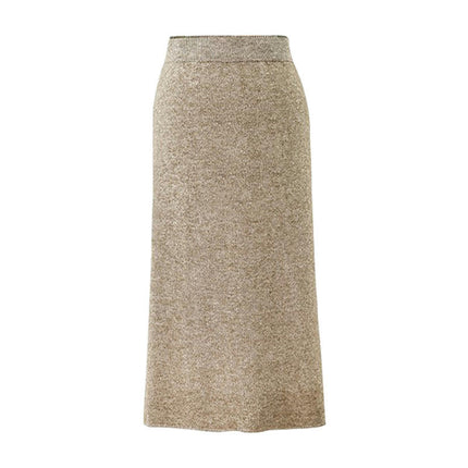 Women's High Waist Pencil Skirts Stretchy Bodycon Side Slit Midi Skirt