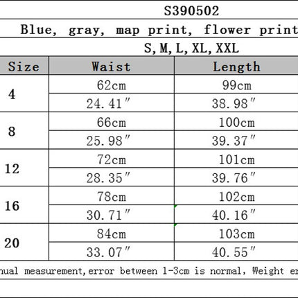 Women's Casual Print Side Split High Waist Zipper Maxi Skirt
