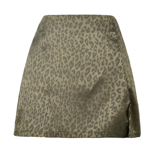 Women's Elegant Satin Side Split Slit Zipper High Waist Mini Short Skirt