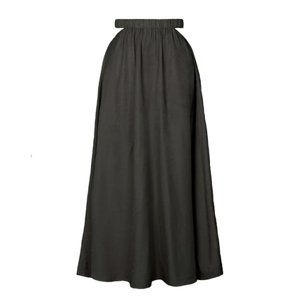 Women's Elastic High Waist A Line Swing Beach Maxi Skirt