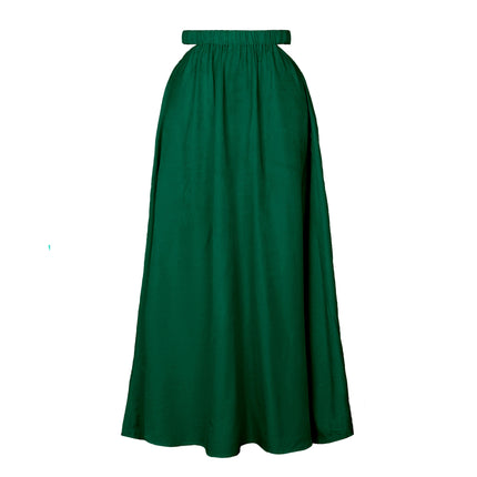 Women's Elastic High Waist A Line Swing Beach Maxi Skirt