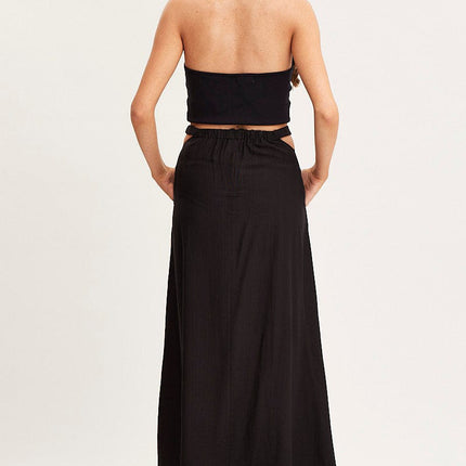 Women's Elastic High Waist A Line Swing Beach Maxi Skirt