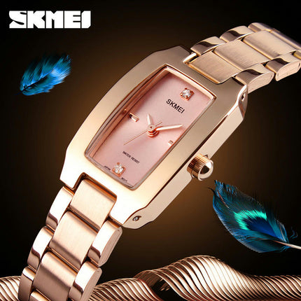 Couple Watch Analog Quartz Diamond Stainless Steel Waterproof Wrist Watch