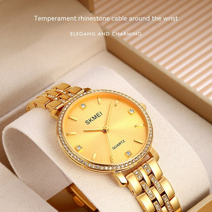 Women's Stainless Steel Band Watches Analog Quartz Diamond Watches