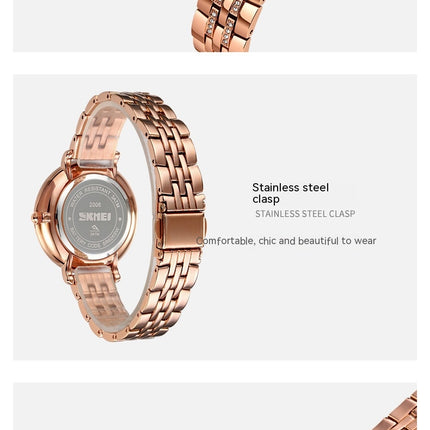 Women's Stainless Steel Band Watches Analog Quartz Diamond Watches