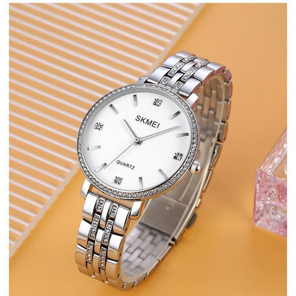 Women's Stainless Steel Band Watches Analog Quartz Diamond Watches