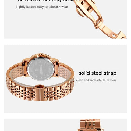 Women's Watch Elegant Diamond Analog Quartz Watch Stainless Steel Waterproof Wristwatch