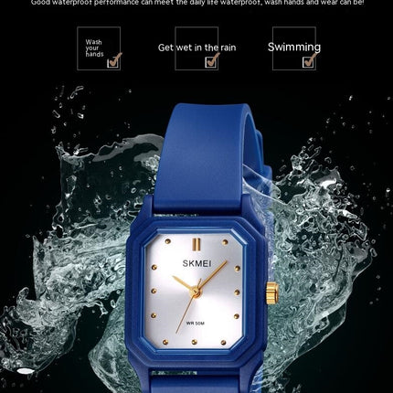 Women Wrist Watch, Square Quartz Waterproof Ultra-Thin Analog Watches for Girls Students